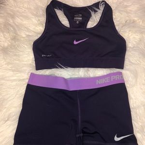 Nike Pro Purple Spandex Outfit